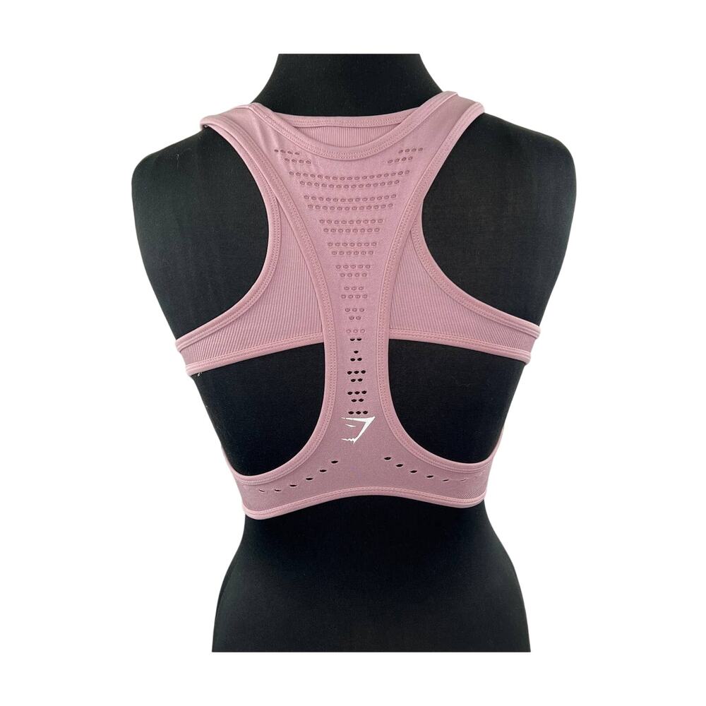 GYMSHARK Washed Lavender Purple Pink Flawless Knit Sports Bra Padded Wireless S